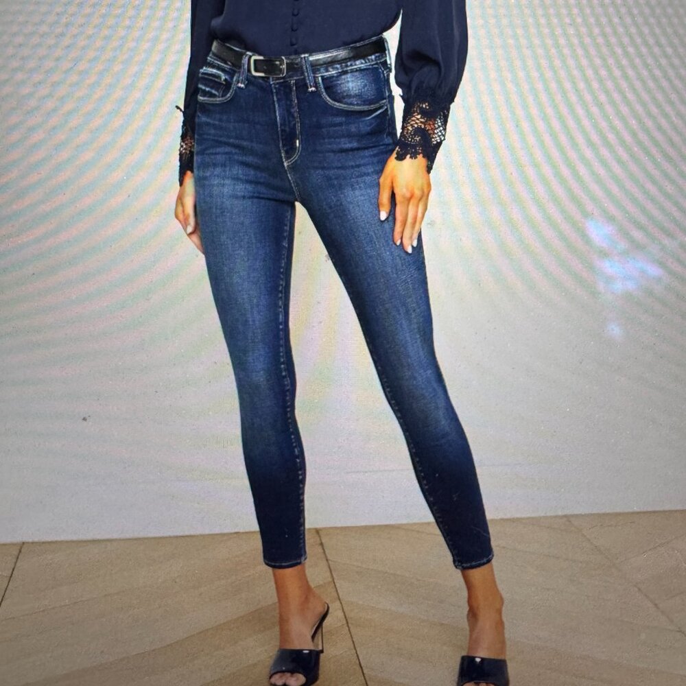 L'AGENCE MARGOT SKINNY CROP JEAN IN MIDNIGHT SIZE 24